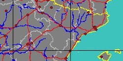 Map center:  N: 41° 17' 59'' W: 0° 48' 0''  - Grid: 5° - click to open