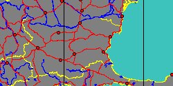 Map center:  N: 42° 53' 59'' E: 26° 23' 59''  - Grid: 5° - click to open