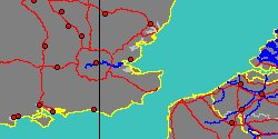 Map center:  N: 51° 23' 59'' E: 0° 54' 0''  - Grid: 5° - click to open