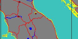 Map center:  N: 43° 36' 0'' E: 12° 41' 59''  - Grid: 5° - click to open