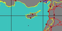 Map center:  N: 35° 0' 0'' E: 33° 6' 0''  - Grid: 5° - click to open